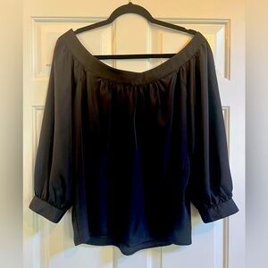 Mauve Off-Shoulder Black Blouse